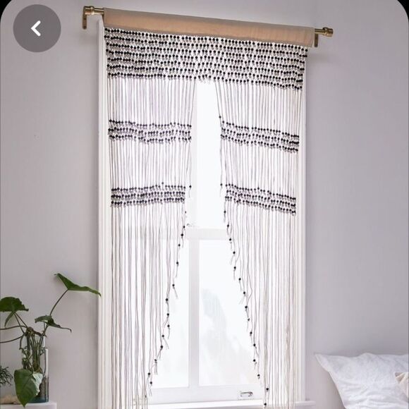New Urban Outfitters Kelsi Macrame Beaded Curtain - Picture 1 of 5